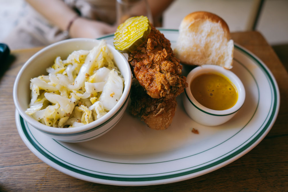 hot tenders with slaw