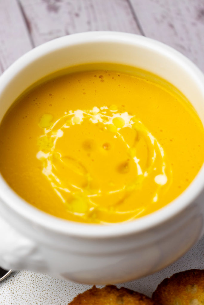 butternut squash veloute with bread
