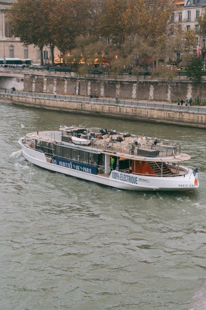 Paris river cruise in fall