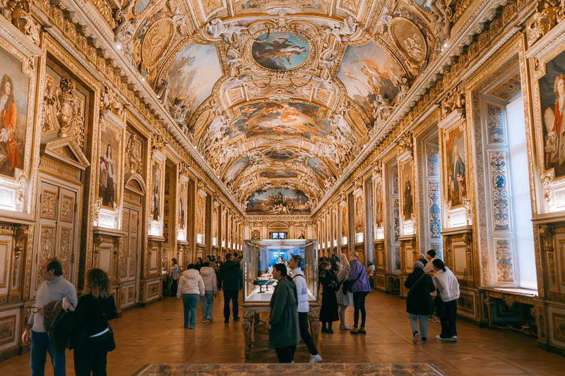 ornate corridor in the Louvre