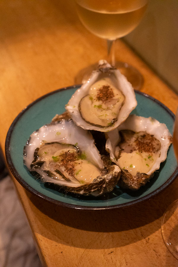 oysters and wine