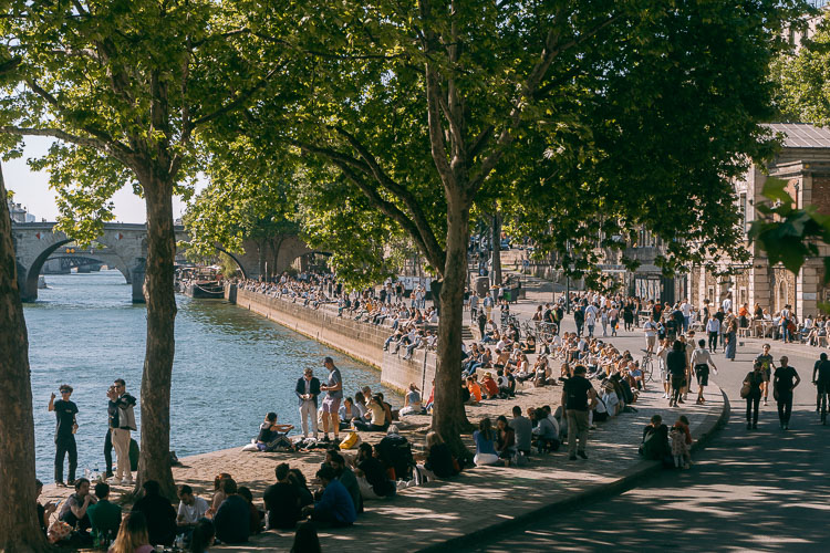 quai side in Paris in may