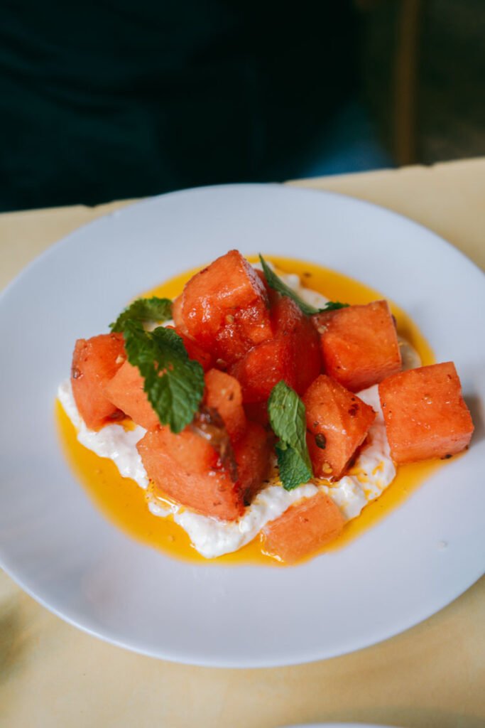 watermelon and chilli oil